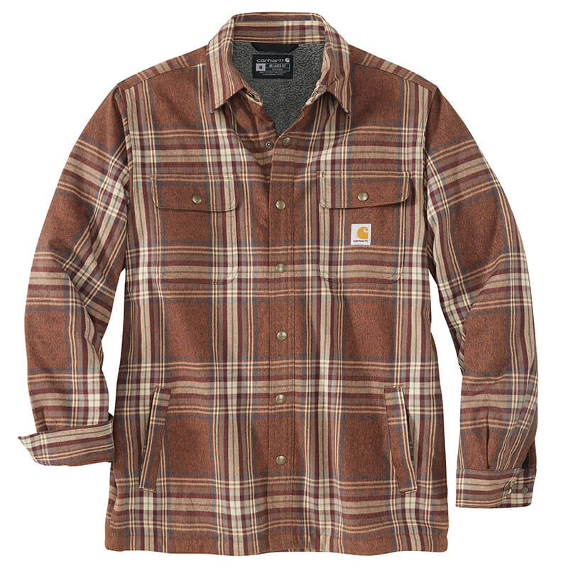 105430 - Carhartt Men's Relaxed Fit Flannel Sherpa-Lined Shirt Jac