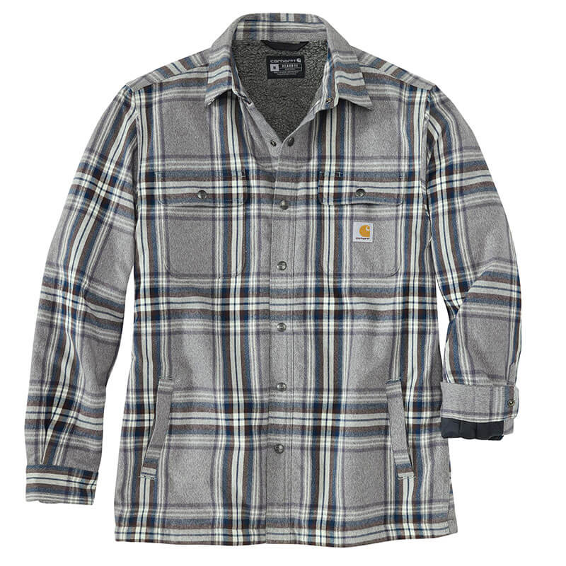 105430 - Carhartt Men's Relaxed Fit Flannel Sherpa-Lined Shirt Jac