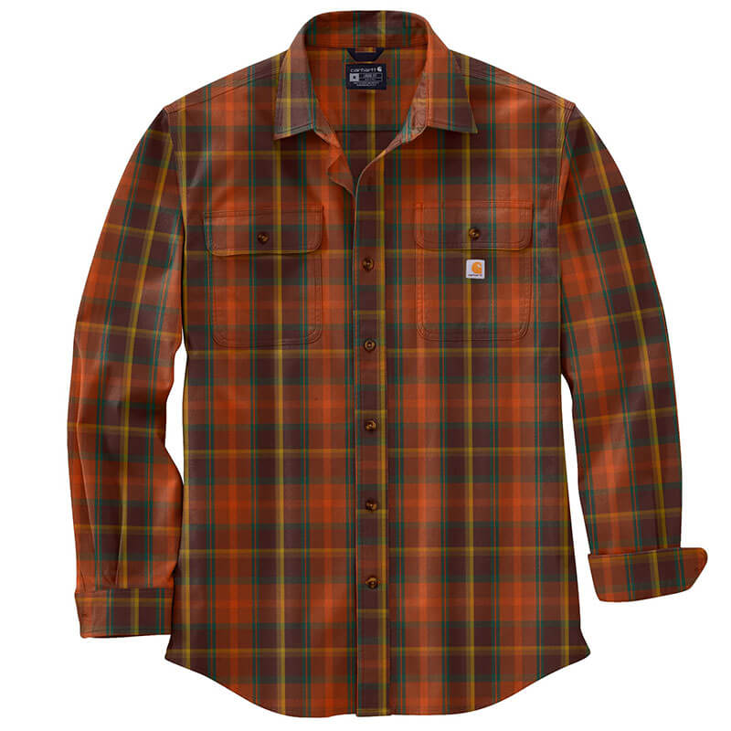 105439 - Carhartt Men's Loose Fit Heavyweight Flannel Long-Sleeve Plaid Shirt