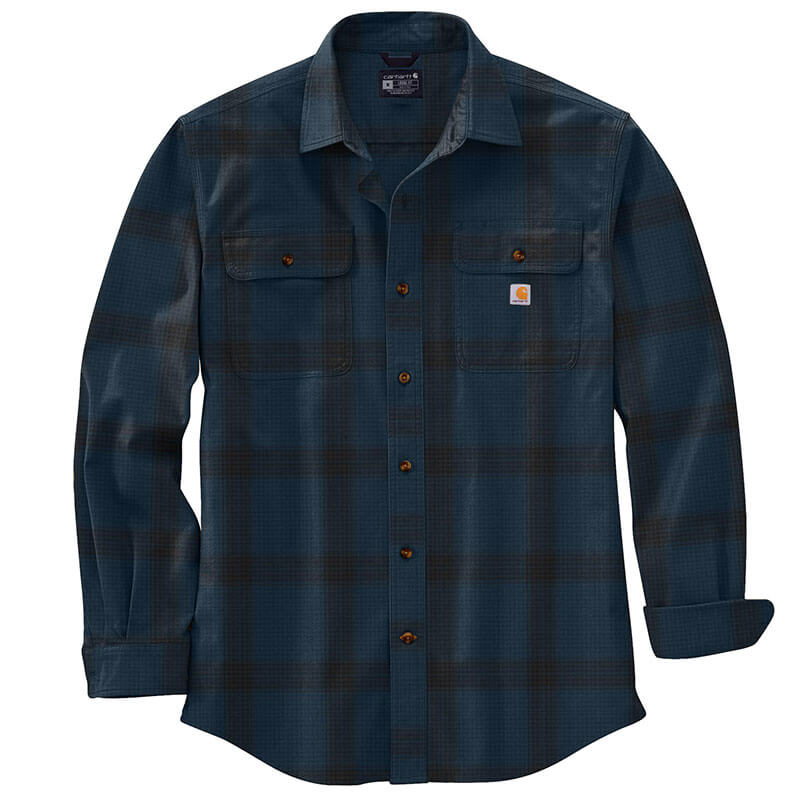 105439 - Carhartt Men's Loose Fit Heavyweight Flannel Long-Sleeve Plaid Shirt