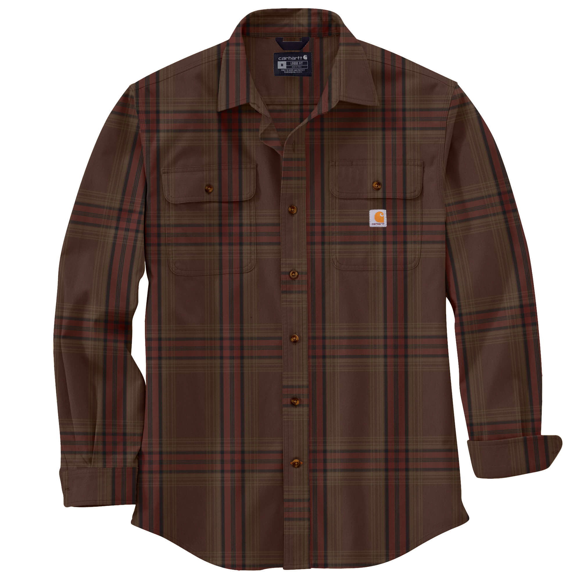 105947 - Loose Fit Heavyweight Lannel Long-Sleeve Plaid Shirt