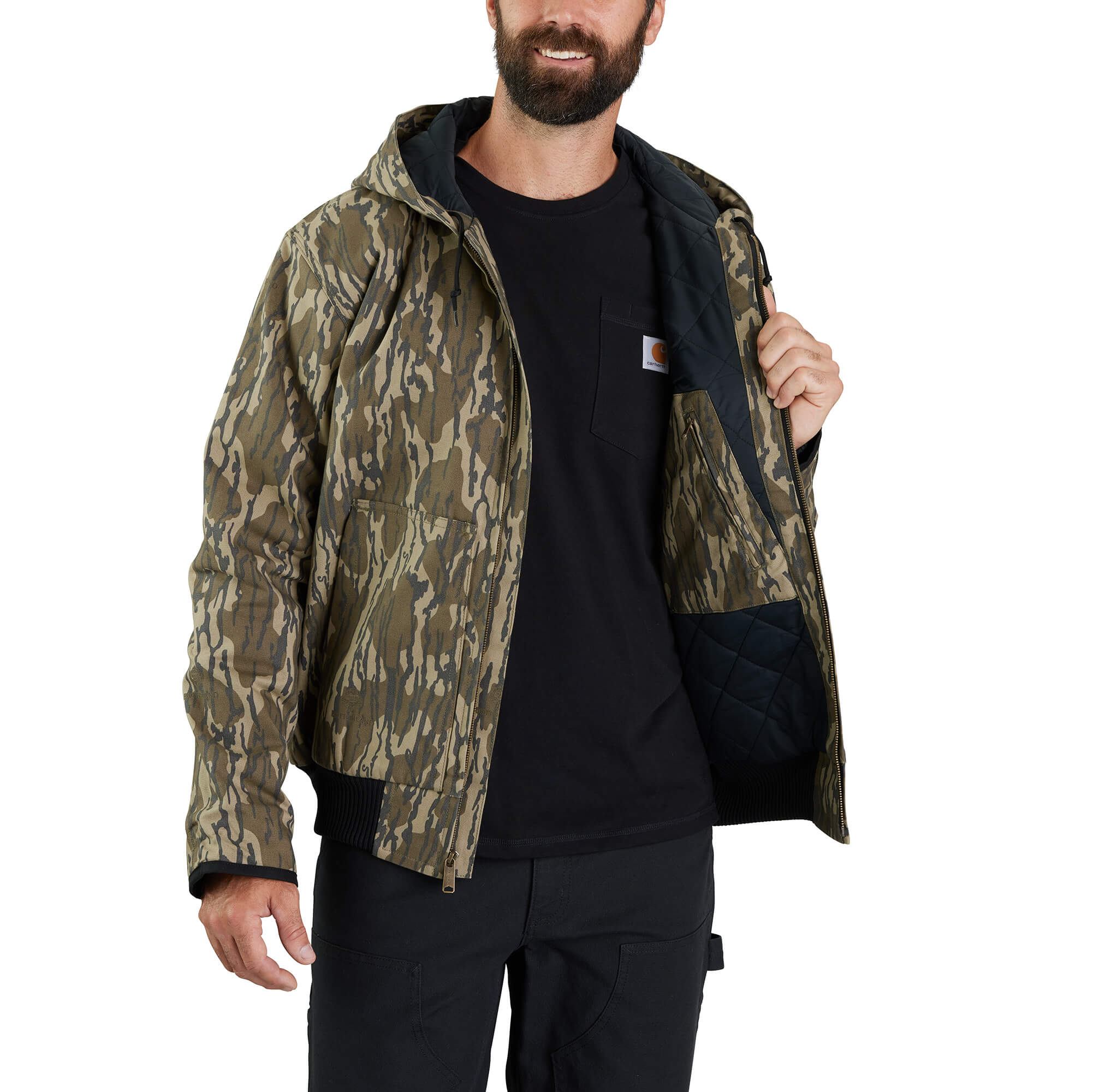 106098 - Carhartt Men's rugged Flex Duck Loose Fit Insulated Camo Active Jacket