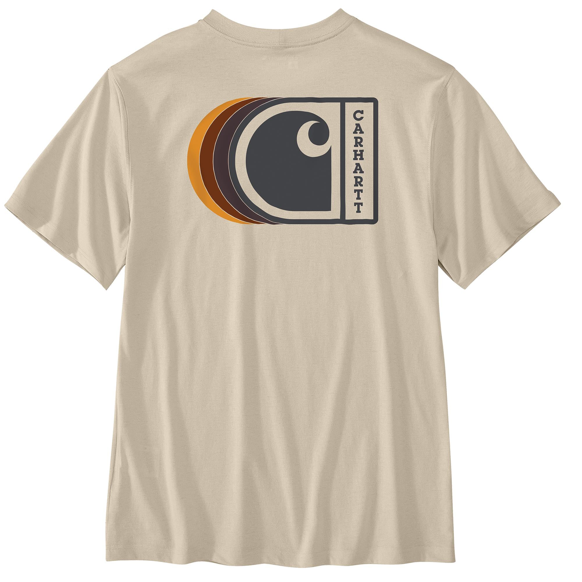 107048 - Carhartt Men's Horizon Blue Relaxed Fit Lightweight Short-Sleeve C Graphic T-Shirt