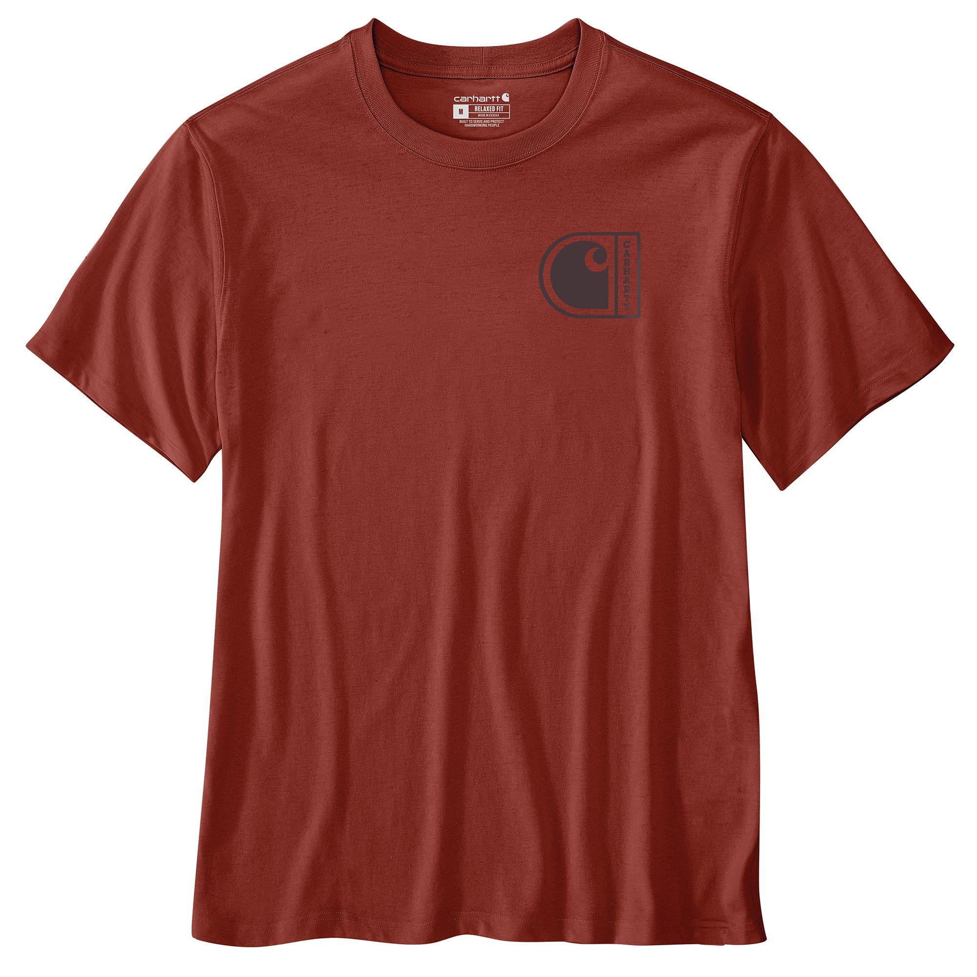 107048 - Carhartt Men's Horizon Blue Relaxed Fit Lightweight Short-Sleeve C Graphic T-Shirt