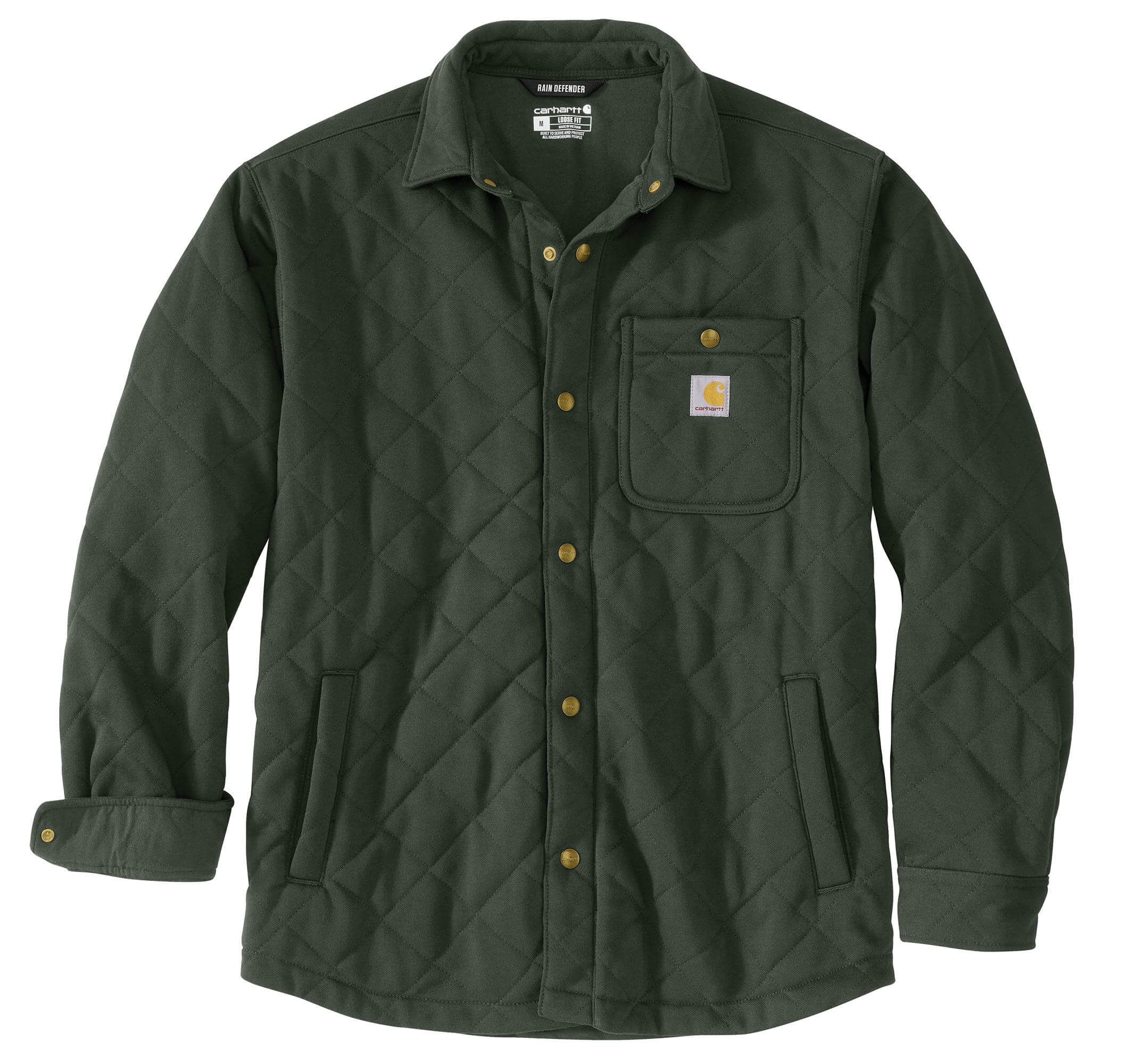 107270 - Carhartt Men's Rain Defender® Loose Fit Heavyweight Quilted Snap Front Shirt Jac