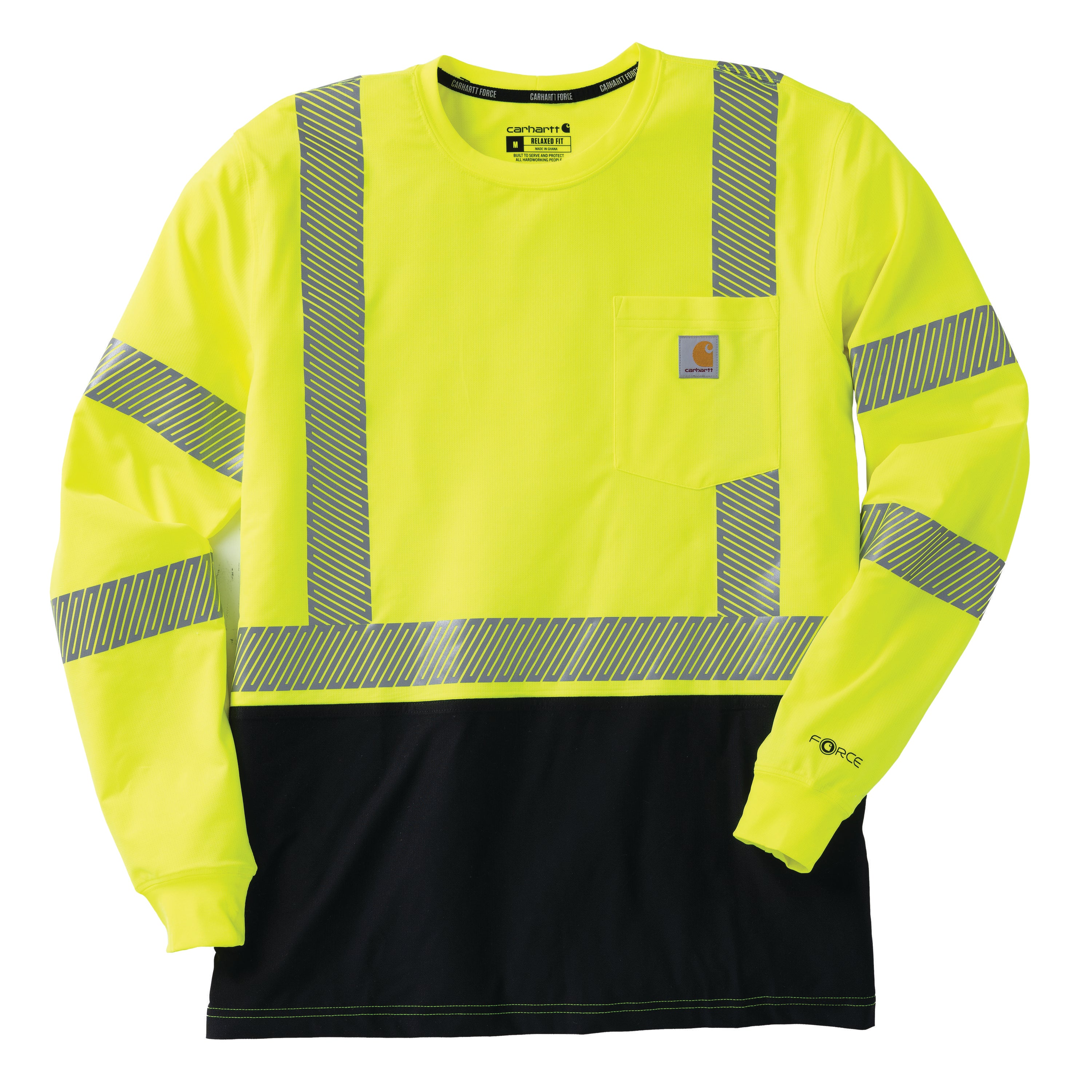 107813 - Carhartt Men's High Viz Force Relaxed Long-Sleeve Class 3 T-Shirt