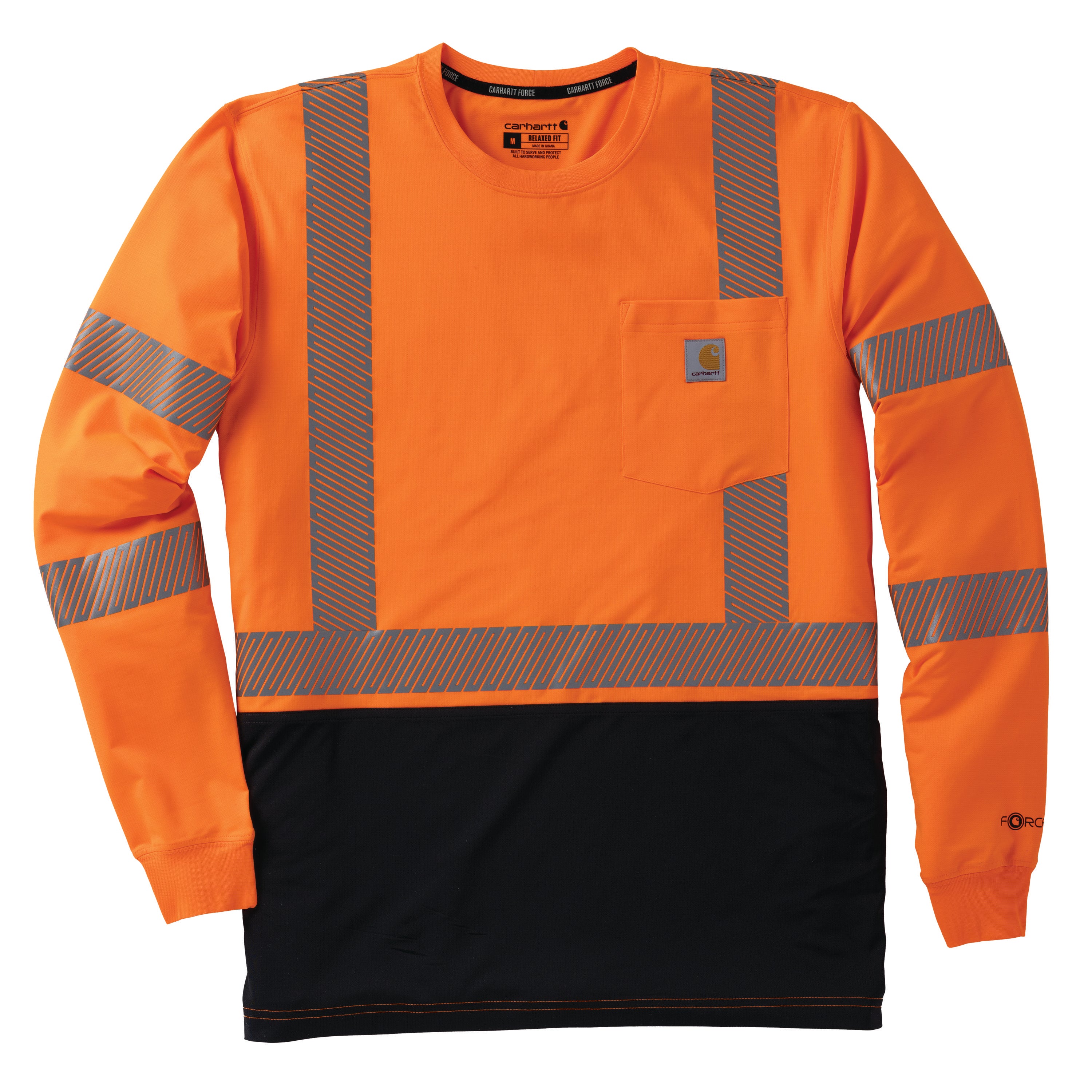 107813 - Carhartt Men's High Viz Force Relaxed Long-Sleeve Class 3 T-Shirt