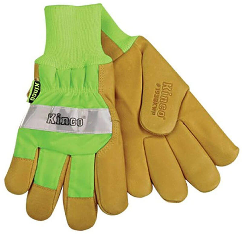 1939KWP - Kinco HI-VIS Green Lined Grain Pigskin Leather Palm Work Glove