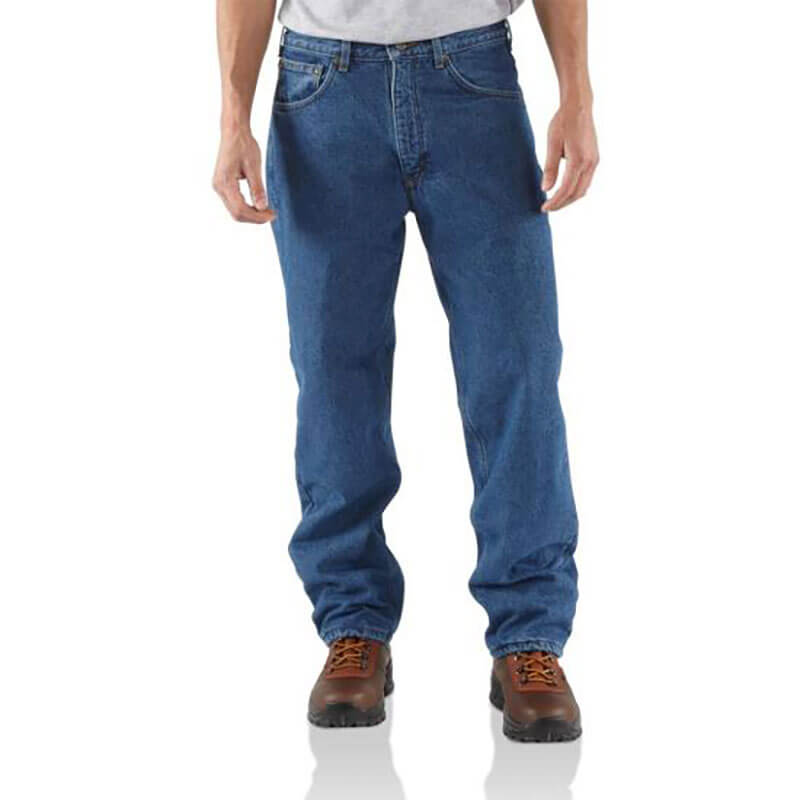 B155 - Carhartt  Fleece Lined Straight Leg Relaxed Fit Jean