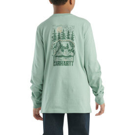 CA6611 - Carhartt Boys Long-Sleeve Bear Graphic Pocket T-Shirt