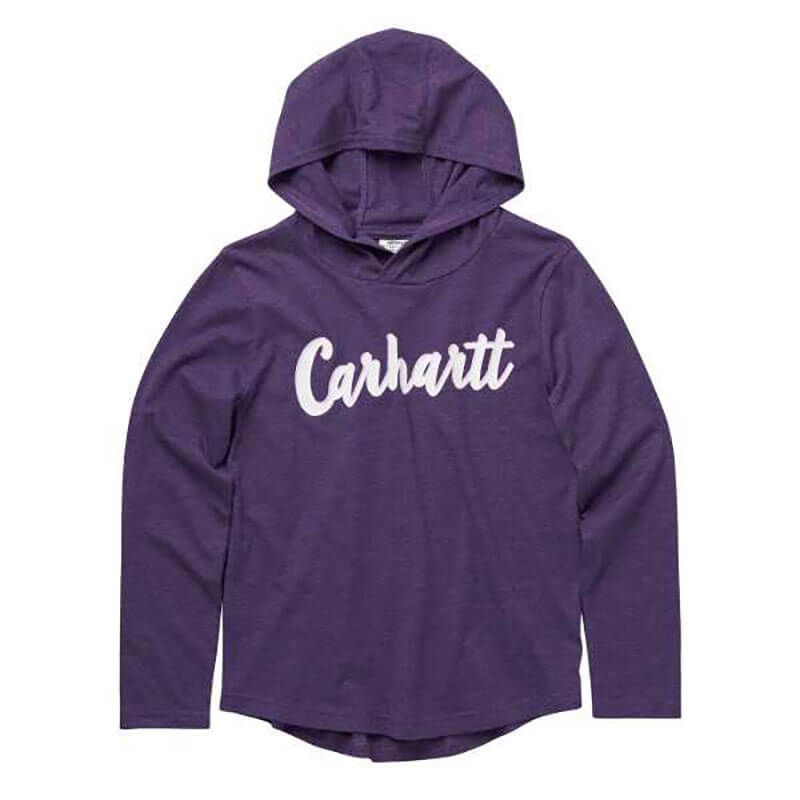 CA9830 -  Carhartt Kid's Long-Sleeve Heather Hooded Graphic T-Shirt