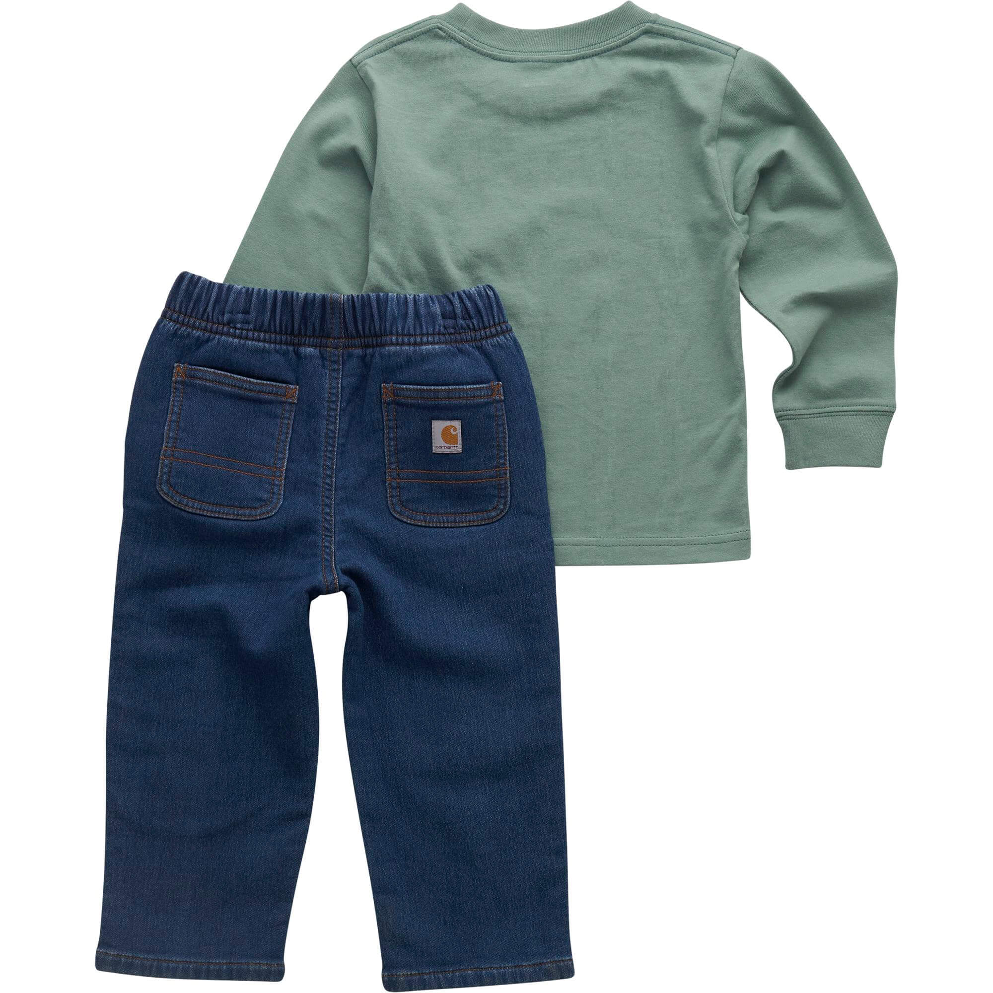 CG8103- Carhartt Infant Long-Sleeve Dog T-Shirt and Denim Pant Set