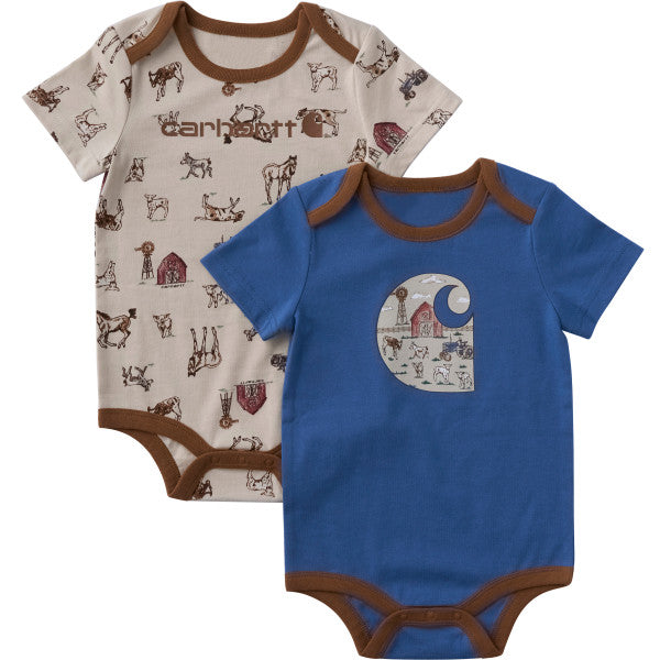 CG8108 - Carhartt Infant Boy's Short-Sleeve Farm 2-Piece Bodysuit Set