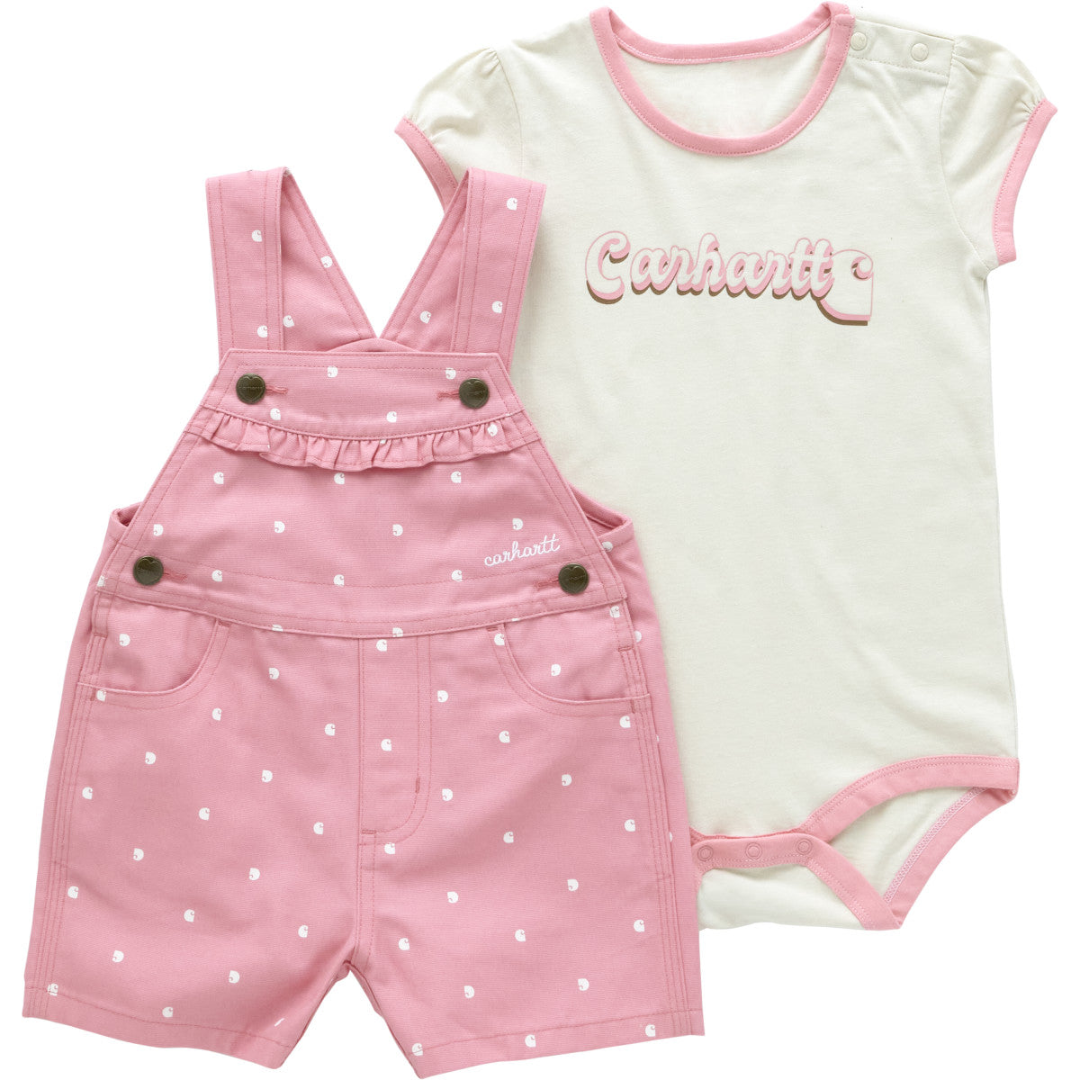 CG9930 - Carhartt Short-Sleeve Bodysuit and Canvas Shortall Set