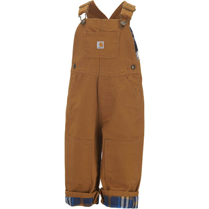 CM8645 - Carhartt Kid's Loose Fit Canvas Flannel Lined Bib Overall