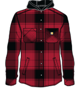 CP8588 - Carhartt Youth Long-Sleeve Flannel Snap-Front Hooded Shirt Jac