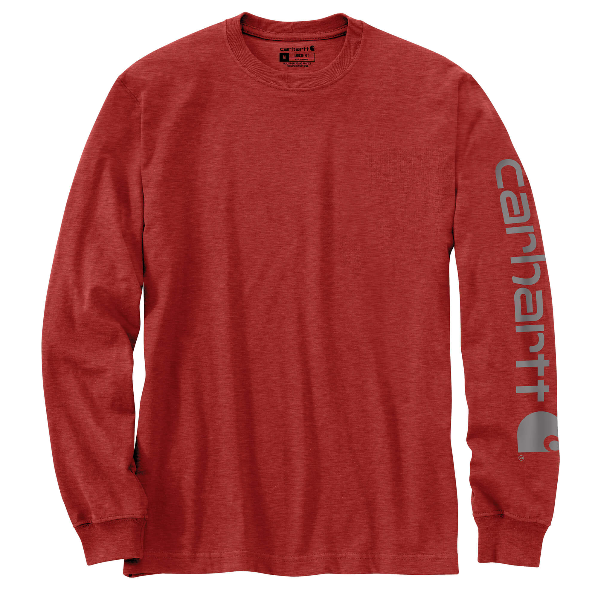 Red carhartt store long sleeve shirt