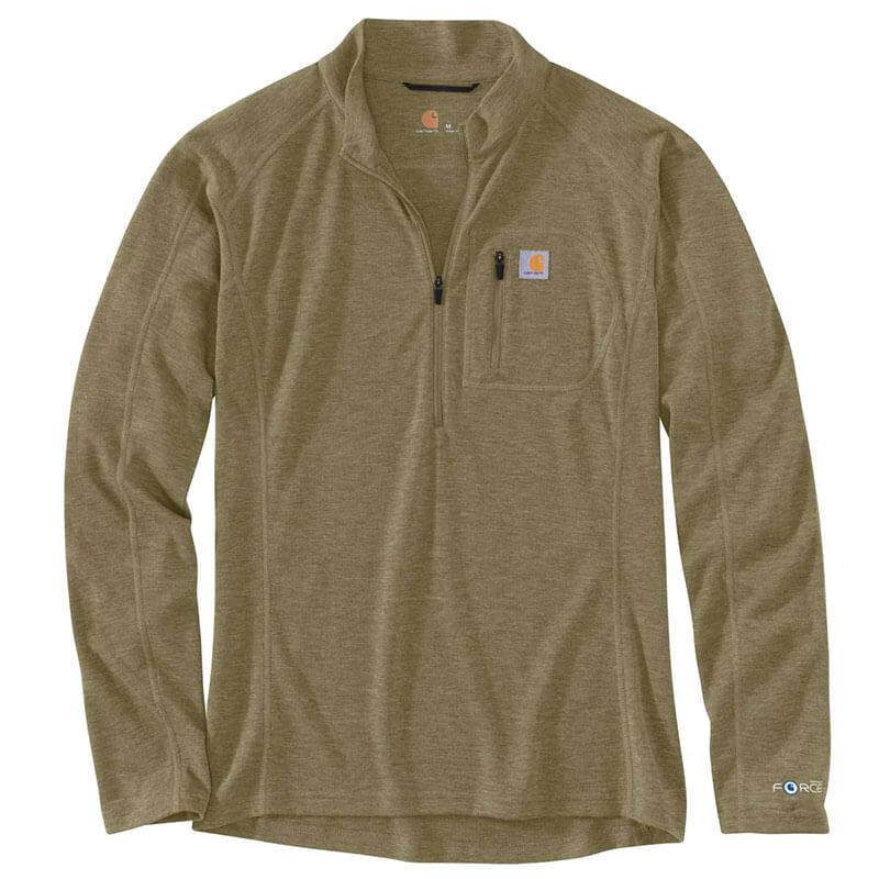 MBL120 - Carhartt Men's FORCE® Heavyweight Synthetic-Wool Blend Base Layer Quarter-Zip Pocket Top