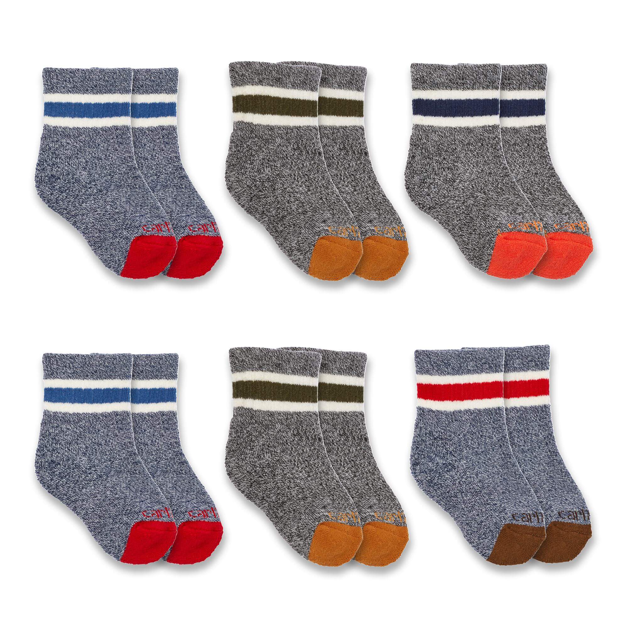 SC0146T - Carhartt Boy's Midweight Camp Crew Sock 6-Pack