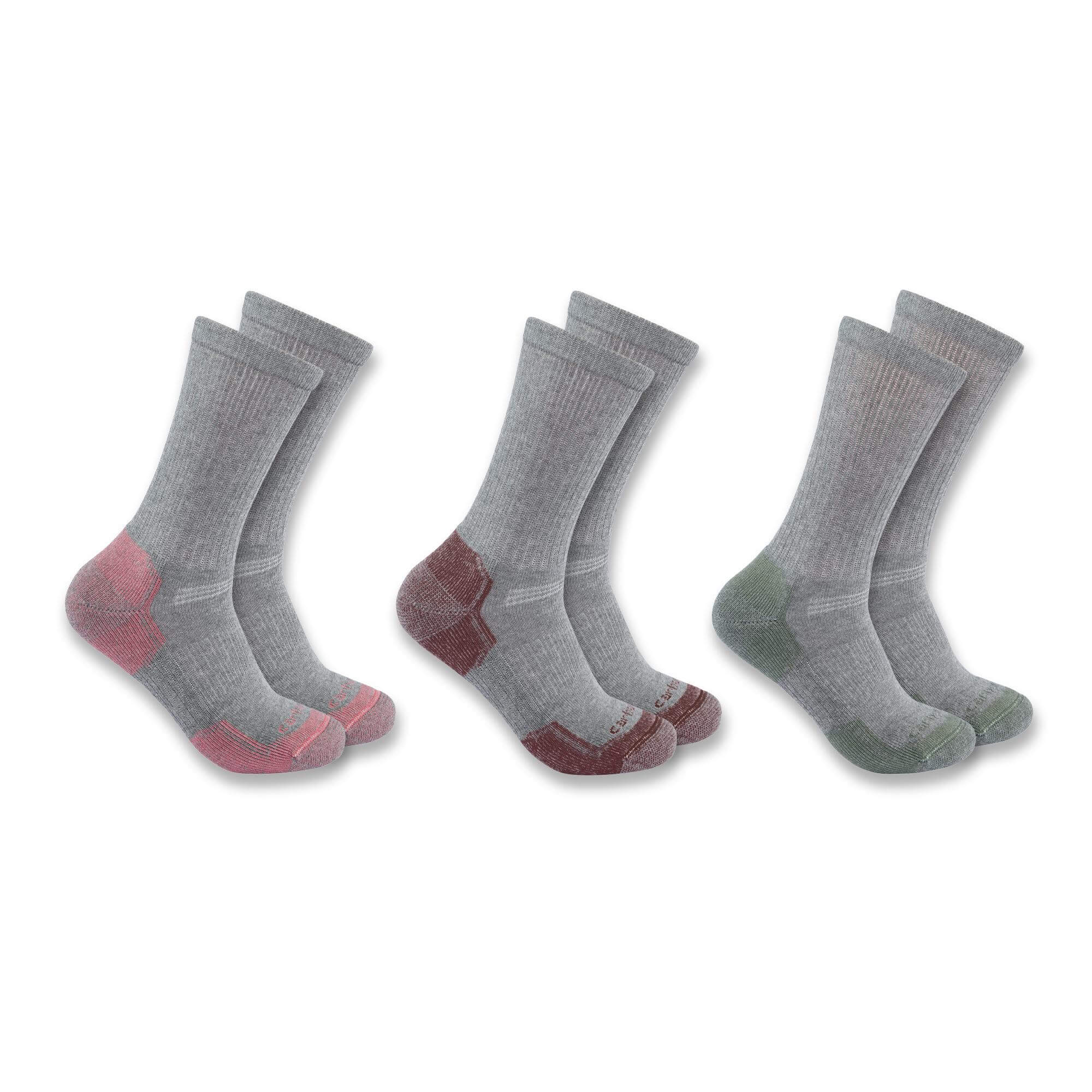 SC2823W - Carhartt Women's Midweight Cotton Blend Crew Sock 3-Pack