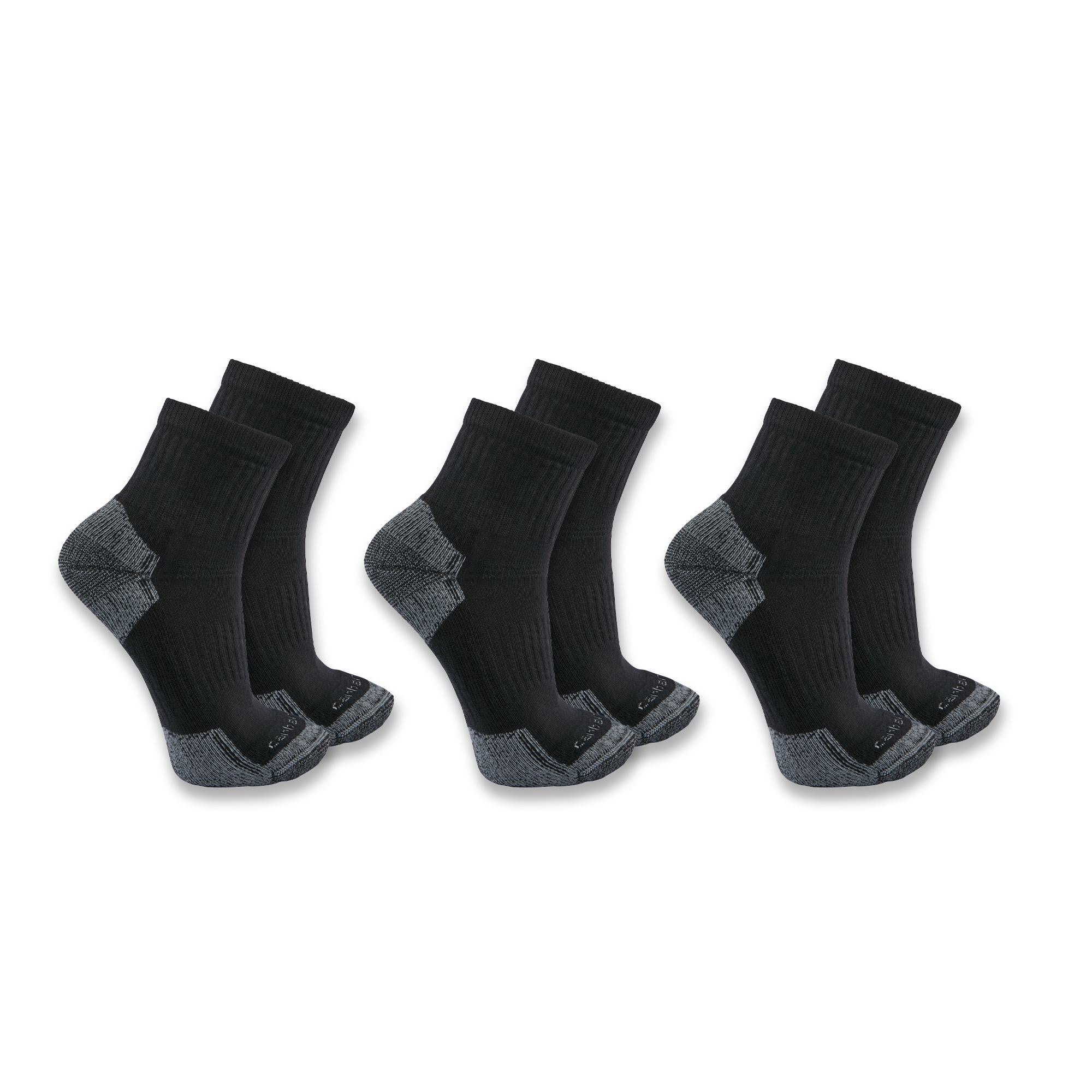 SQ6103M - Carhartt Men's Midweight Cotton Blend Quarter Sock 3-Pack