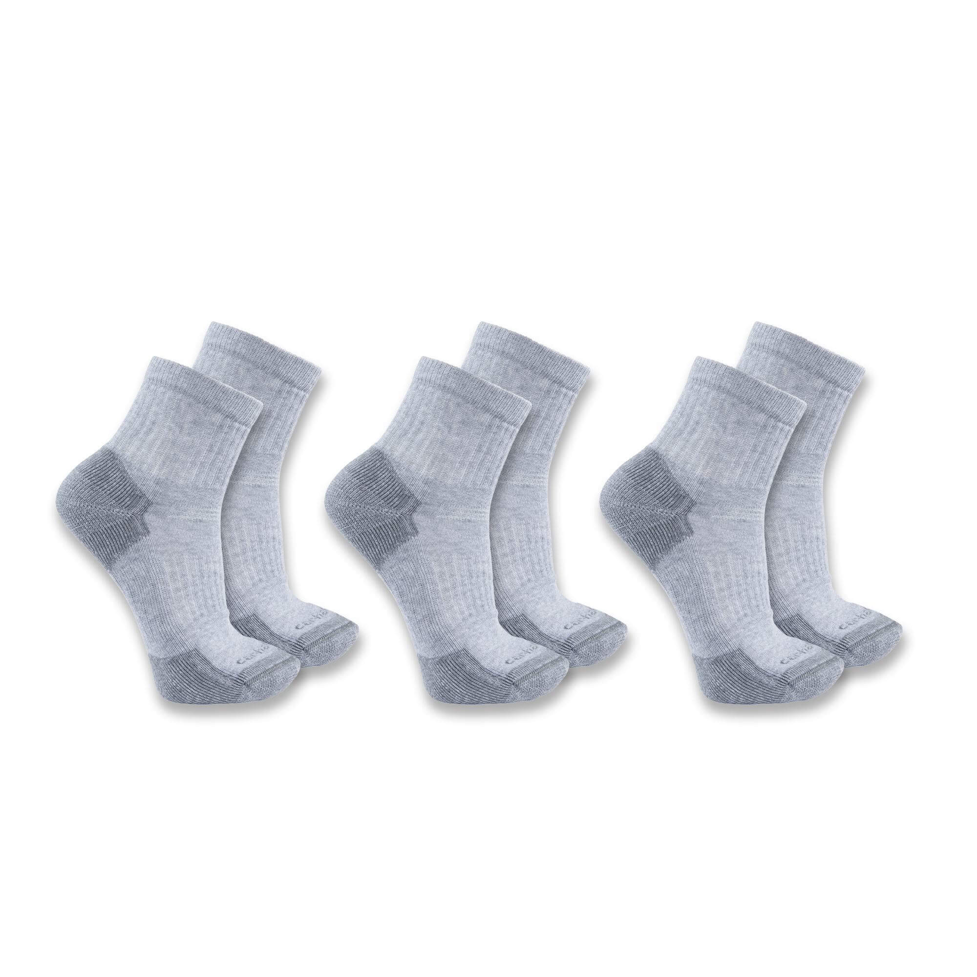 SQ6103M - Carhartt Men's Midweight Cotton Blend Quarter Sock 3-Pack