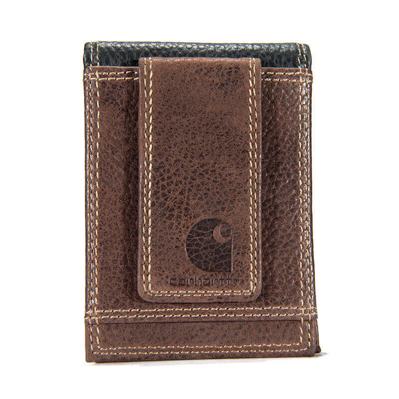 B0000224 - Carhartt Men's Leather Two-Tone Front Pocket Wallet
