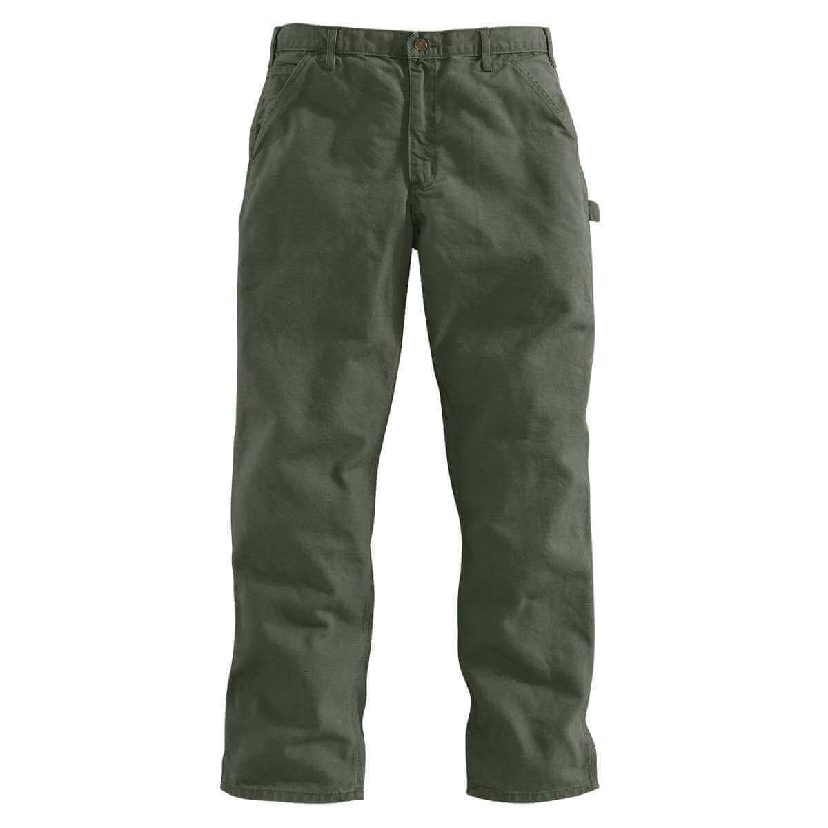 Carhartt Men's Loose Fit Washed Duck Utility Work Pant MOS Moss