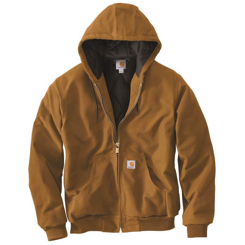 Carhartt Men's Firm Duck Insulated Lined Active Jac J140 Brown
