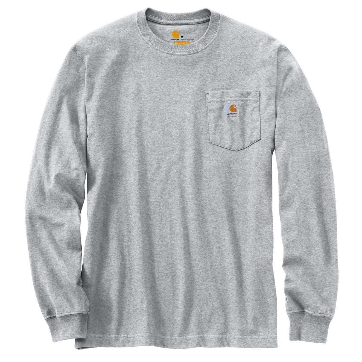  Loose Fit Heavyweight Long-Sleeve Pocket T-Shirt Heather Grey HGY