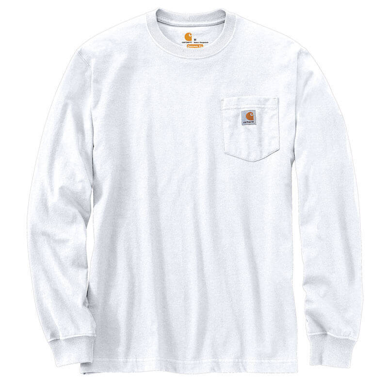  Loose Fit Heavyweight Long-Sleeve Pocket T-Shirt WHT White